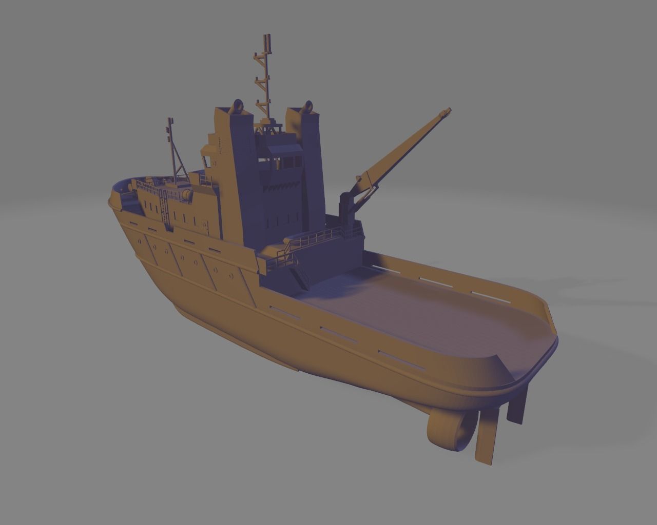 fishing vessel tugboat miniature 3D print model_7