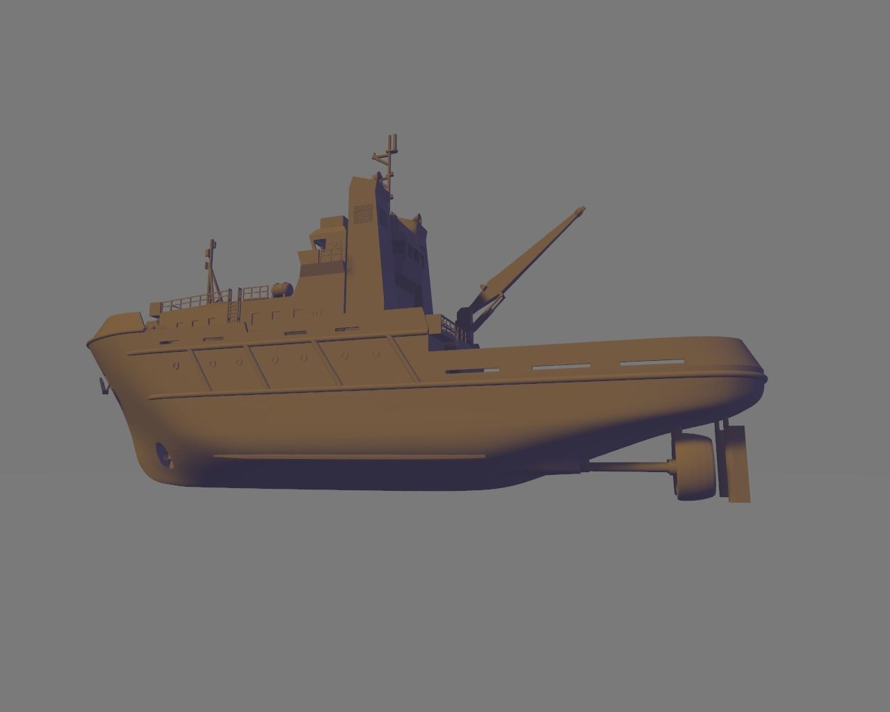 fishing vessel tugboat miniature 3D print model_2
