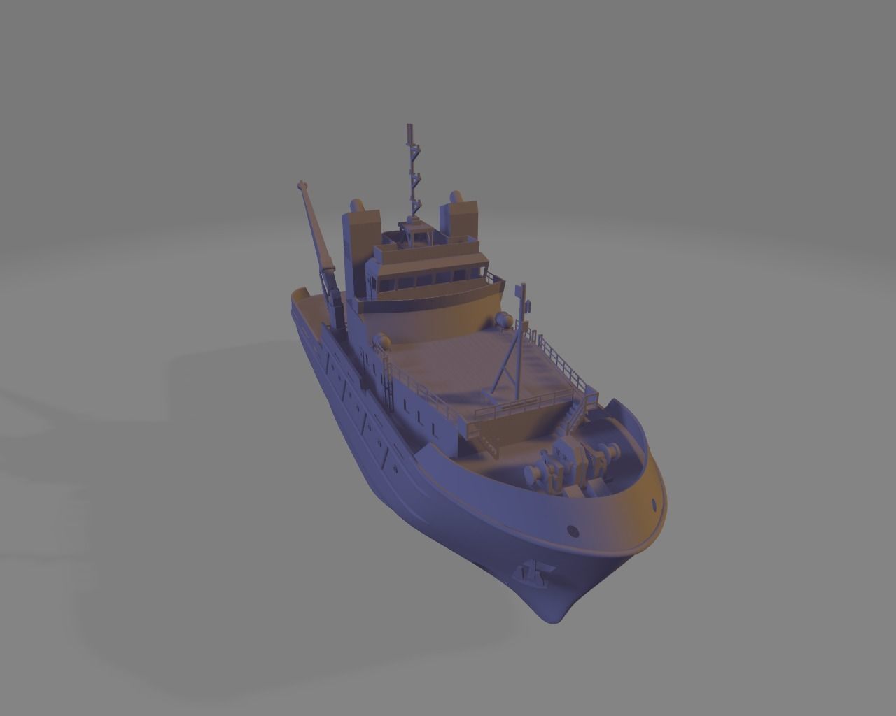 fishing vessel tugboat miniature 3D print model_4