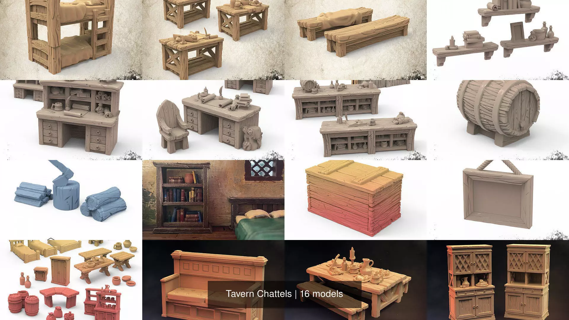 Tavern Chattels 3D Model Collection_1