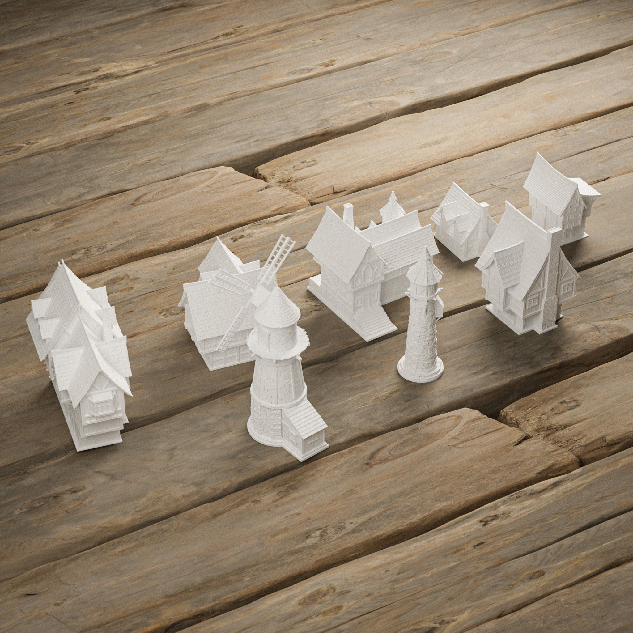 STYLIZED MEDIEVAL BUILDING PRINTABLE PACK 3D print model_2