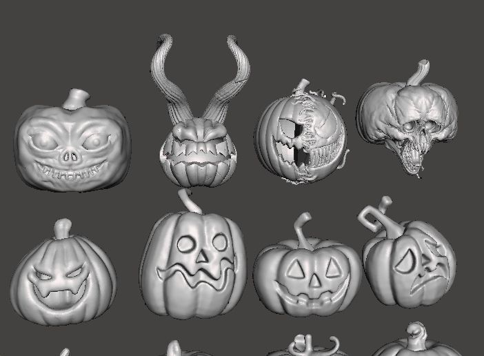 HALLOWEEN PUMPKINS MEGAPACK 23 FIGURE MODELS ORNAMENT DECORATION 3D print model_5