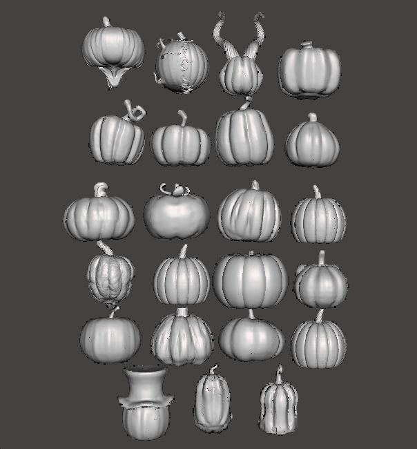 HALLOWEEN PUMPKINS MEGAPACK 23 FIGURE MODELS ORNAMENT DECORATION 3D print model_2