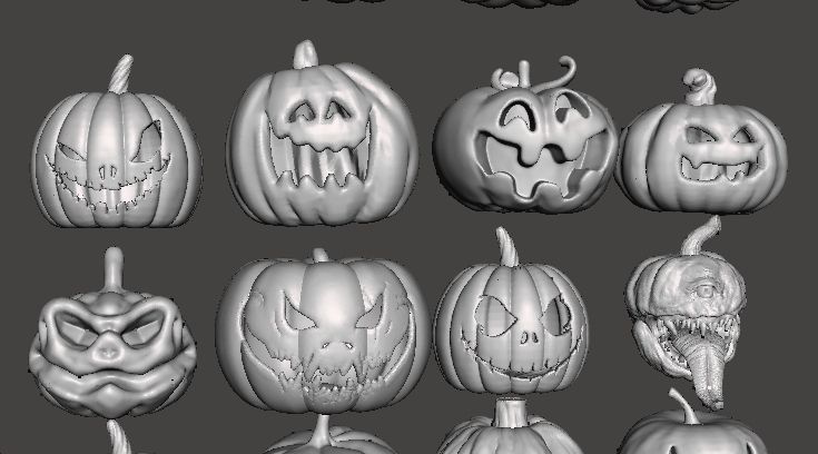 HALLOWEEN PUMPKINS MEGAPACK 23 FIGURE MODELS ORNAMENT DECORATION 3D print model_3