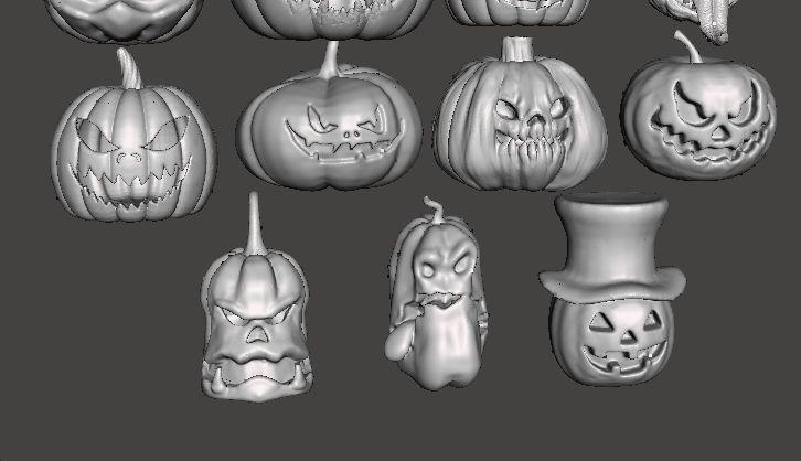 HALLOWEEN PUMPKINS MEGAPACK 23 FIGURE MODELS ORNAMENT DECORATION 3D print model_4