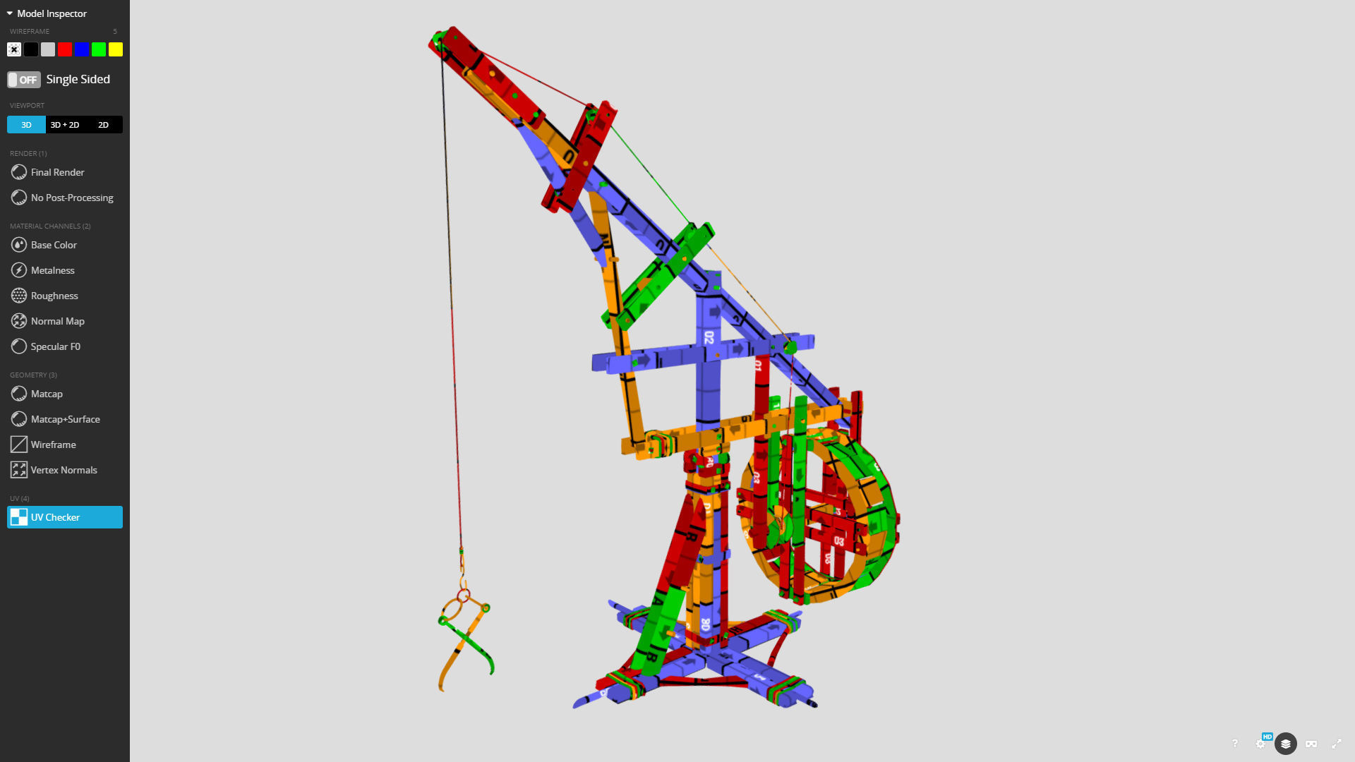 Medieval Machine Crane 01 Low-poly 3D model_4
