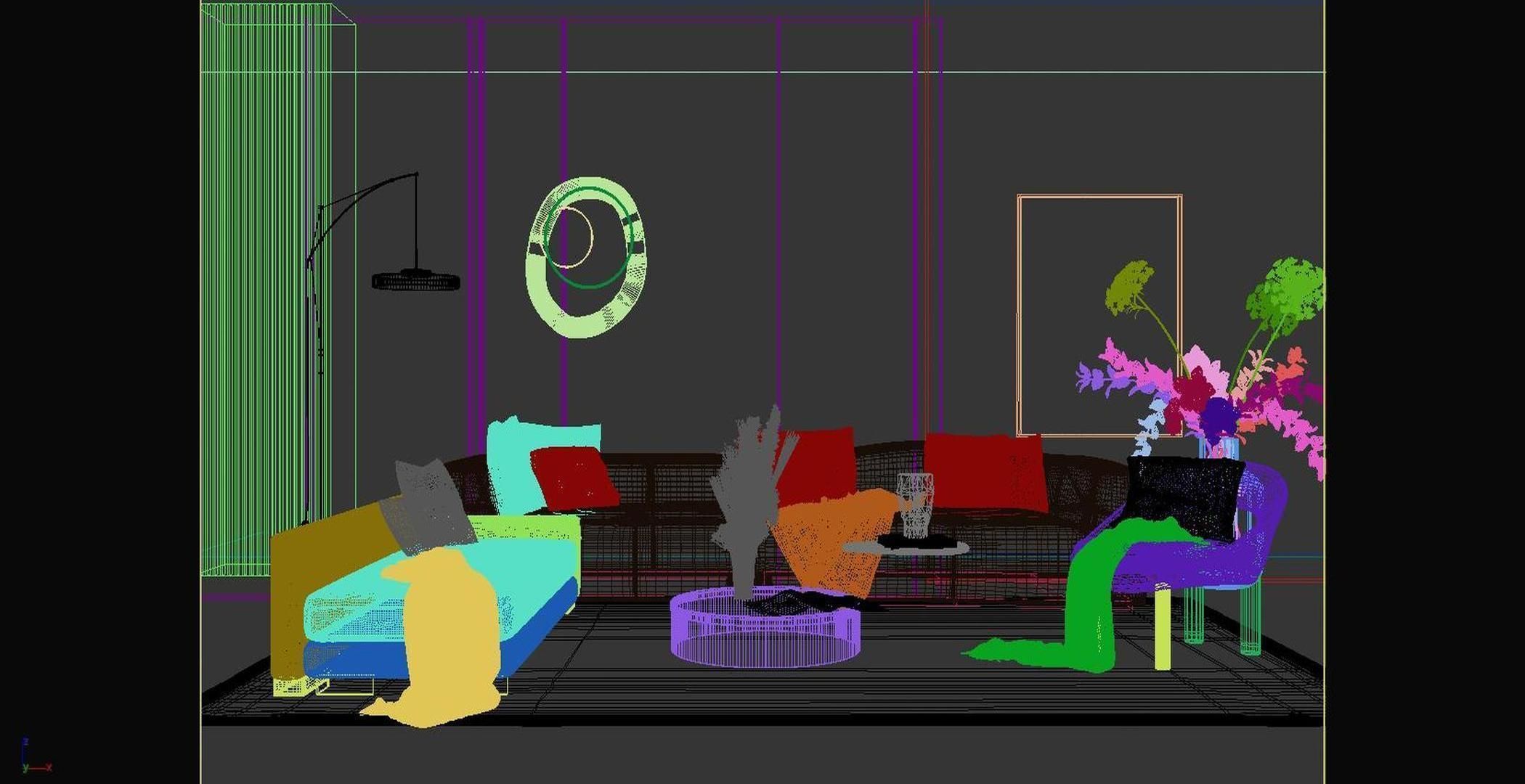 Room Style Modern Living Luxury 3D model_6