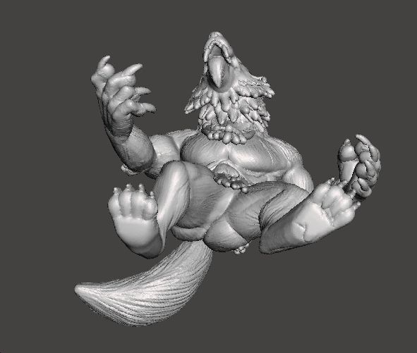 WEREWOLF MINIATURE MODEL FOR FANTASY OR HORROR GAMES RPG DND 3D print model_5