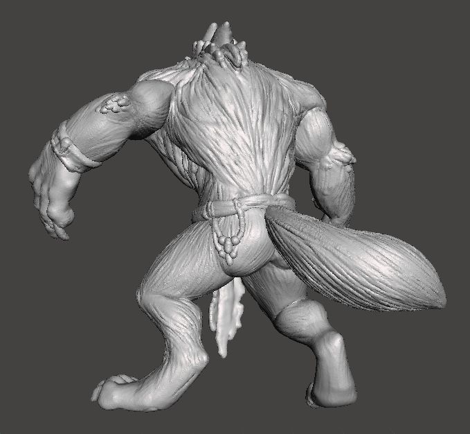 WEREWOLF MINIATURE MODEL FOR FANTASY OR HORROR GAMES RPG DND 3D print model_2