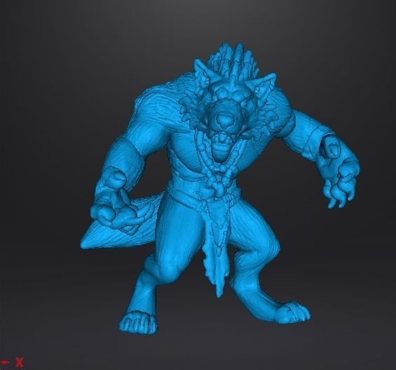 WEREWOLF MINIATURE MODEL FOR FANTASY OR HORROR GAMES RPG DND 3D print model_6