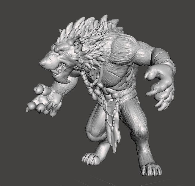 WEREWOLF MINIATURE MODEL FOR FANTASY OR HORROR GAMES RPG DND 3D print model_1