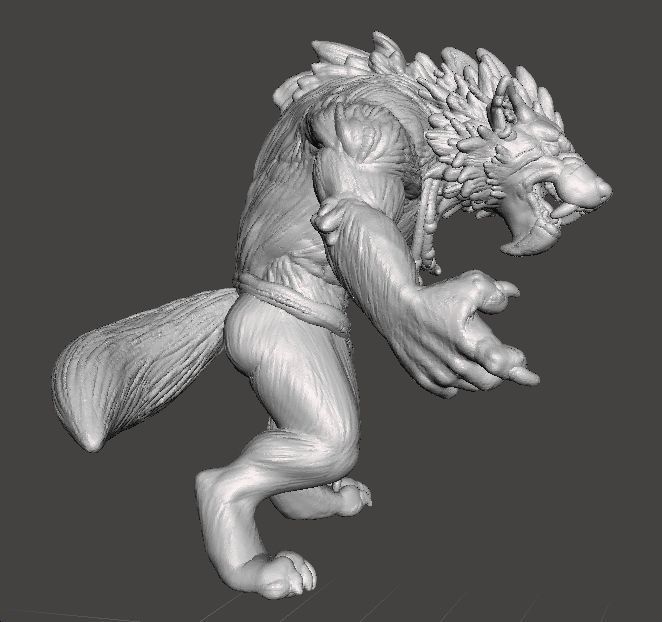 WEREWOLF MINIATURE MODEL FOR FANTASY OR HORROR GAMES RPG DND 3D print model_3