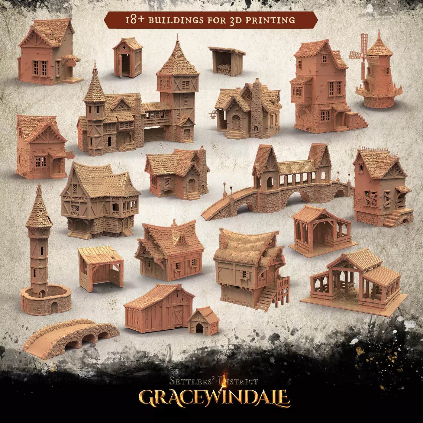 Town Buildings 3D Model Collection_0