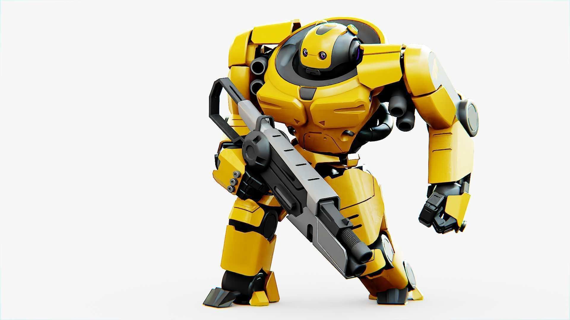 Doom Fighter V-4 Rigged for Unreal Engine - Unity - MIXAMO 3D model_5