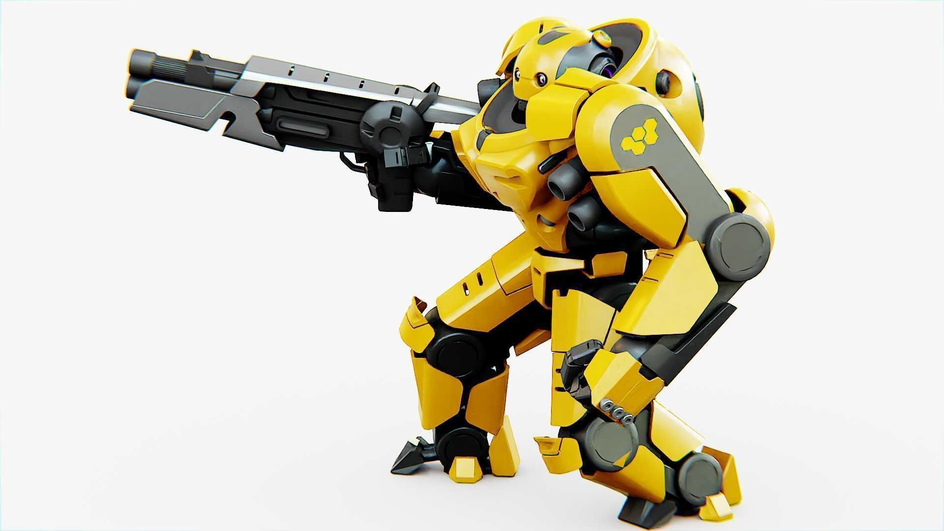 Doom Fighter V-4 Rigged for Unreal Engine - Unity - MIXAMO 3D model_24