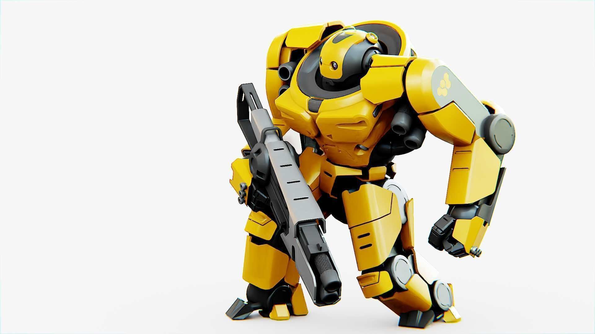 Doom Fighter V-4 Rigged for Unreal Engine - Unity - MIXAMO 3D model_6