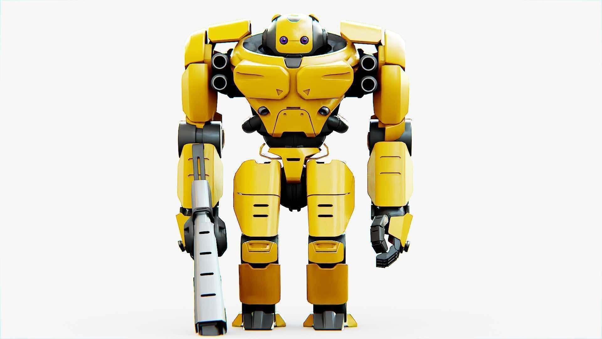 Doom Fighter V-4 Rigged for Unreal Engine - Unity - MIXAMO 3D model_21