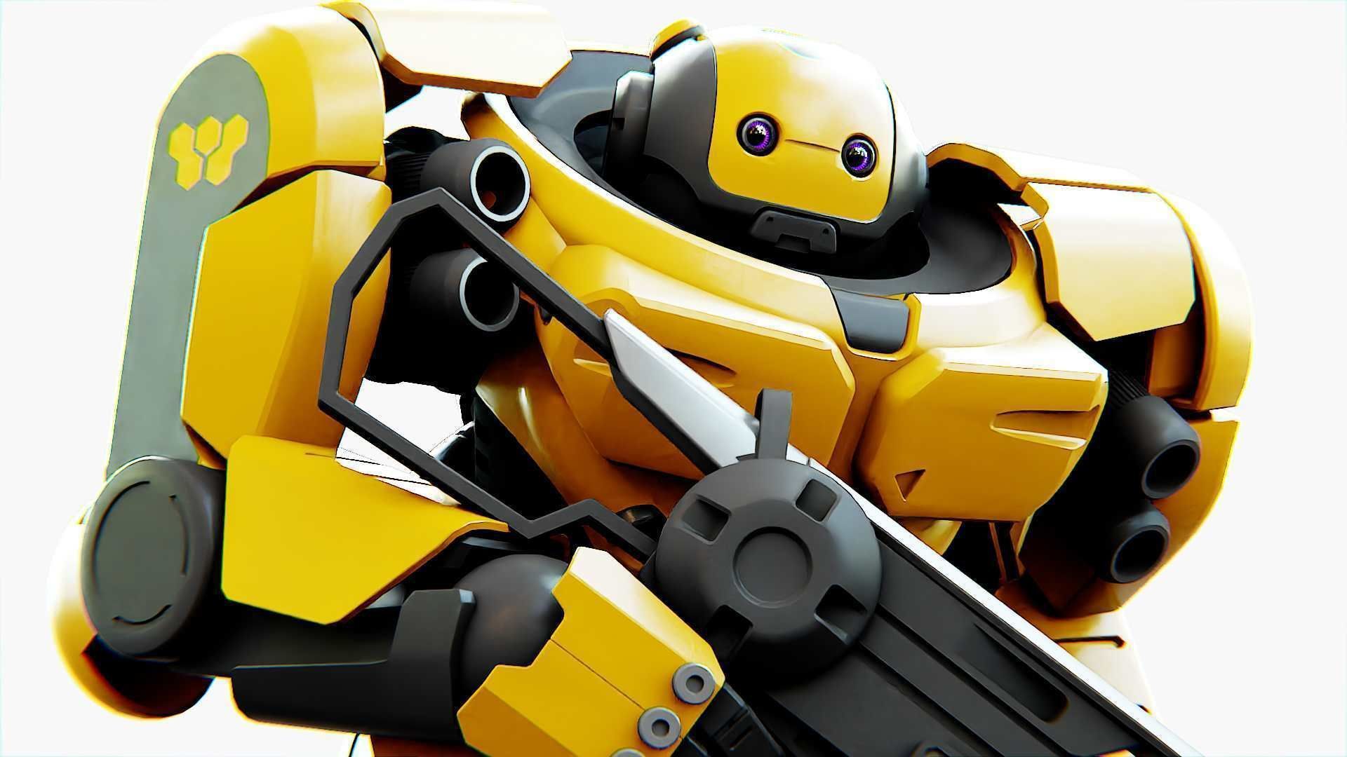 Doom Fighter V-4 Rigged for Unreal Engine - Unity - MIXAMO 3D model_18