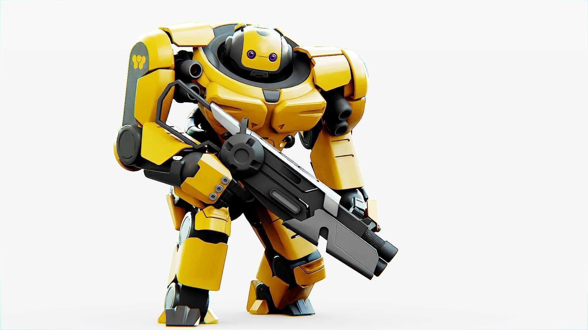 Doom Fighter V-4 Rigged for Unreal Engine - Unity - MIXAMO 3D model_2