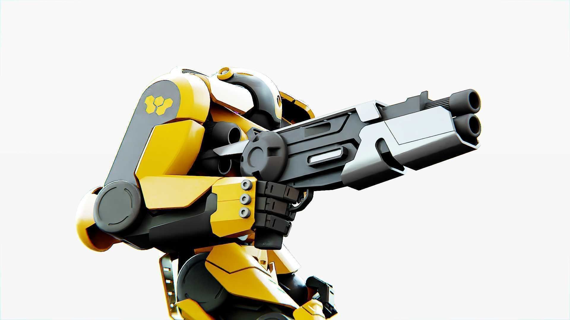 Doom Fighter V-4 Rigged for Unreal Engine - Unity - MIXAMO 3D model_30