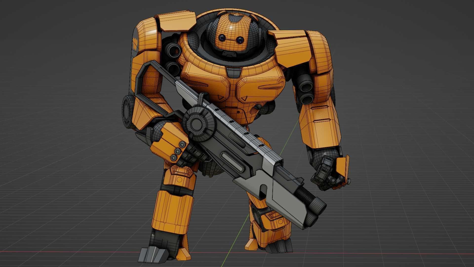 Doom Fighter V-4 Rigged for Unreal Engine - Unity - MIXAMO 3D model_36