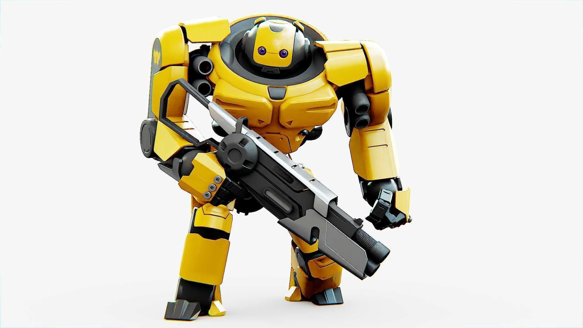 Doom Fighter V-4 Rigged for Unreal Engine - Unity - MIXAMO 3D model_3