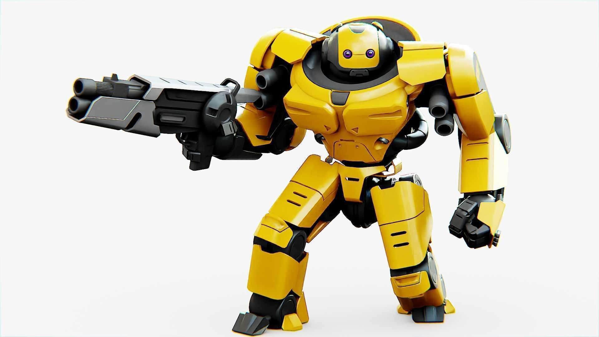 Doom Fighter V-4 Rigged for Unreal Engine - Unity - MIXAMO 3D model_23