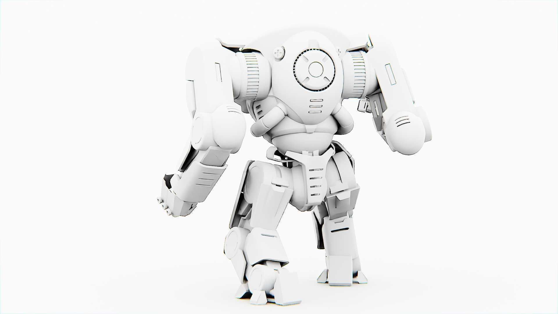 Doom Fighter V-4 Rigged for Unreal Engine - Unity - MIXAMO 3D model_32