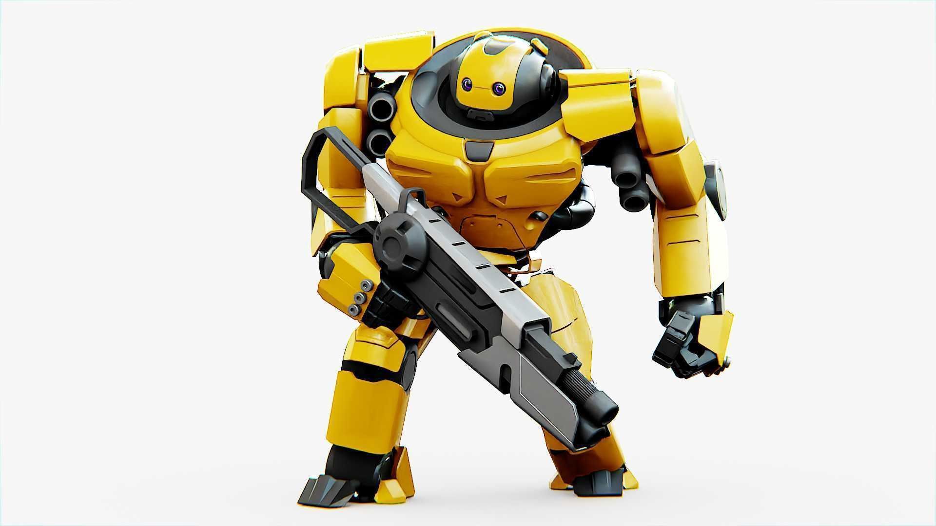 Doom Fighter V-4 Rigged for Unreal Engine - Unity - MIXAMO 3D model_4