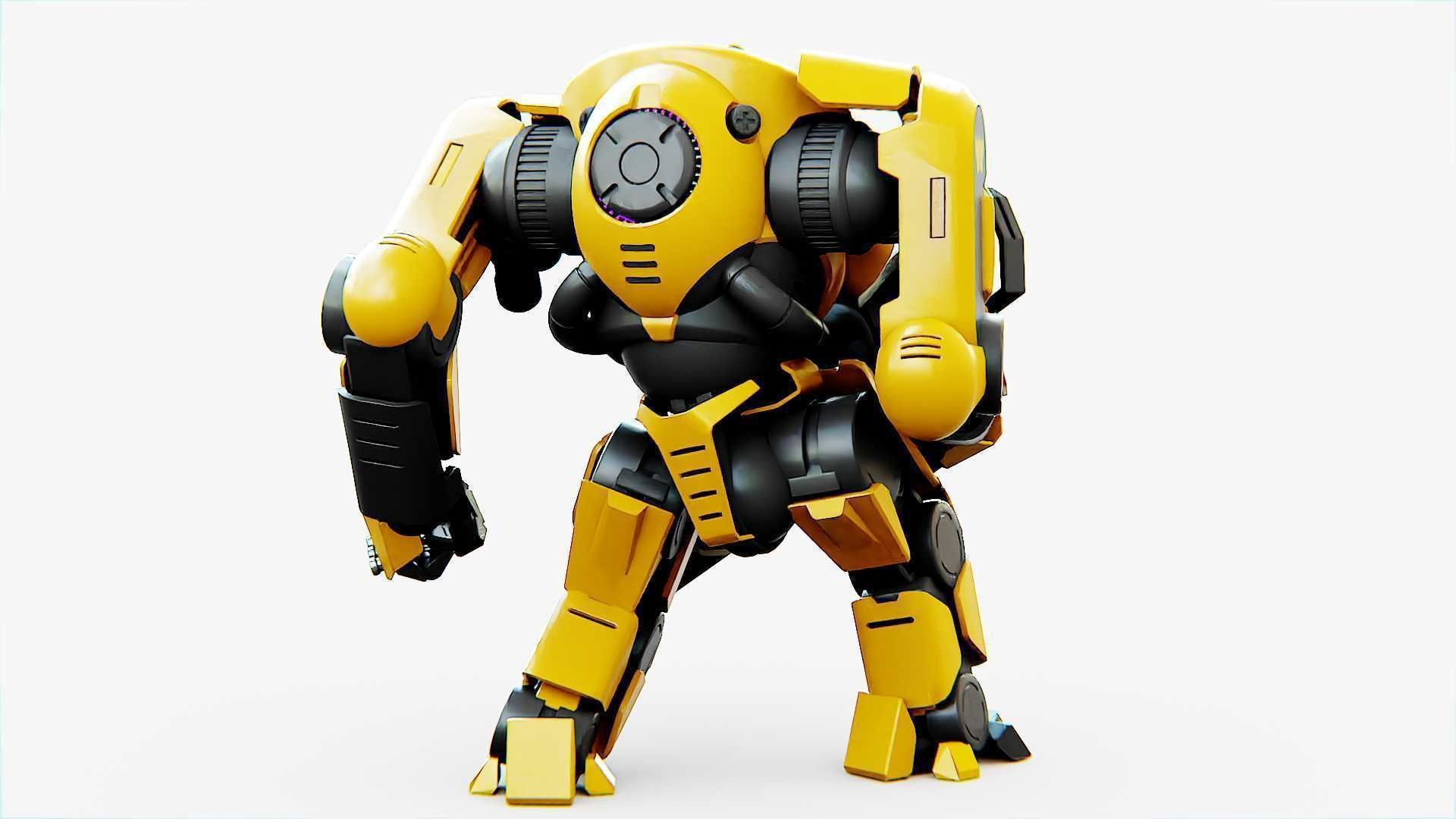 Doom Fighter V-4 Rigged for Unreal Engine - Unity - MIXAMO 3D model_11