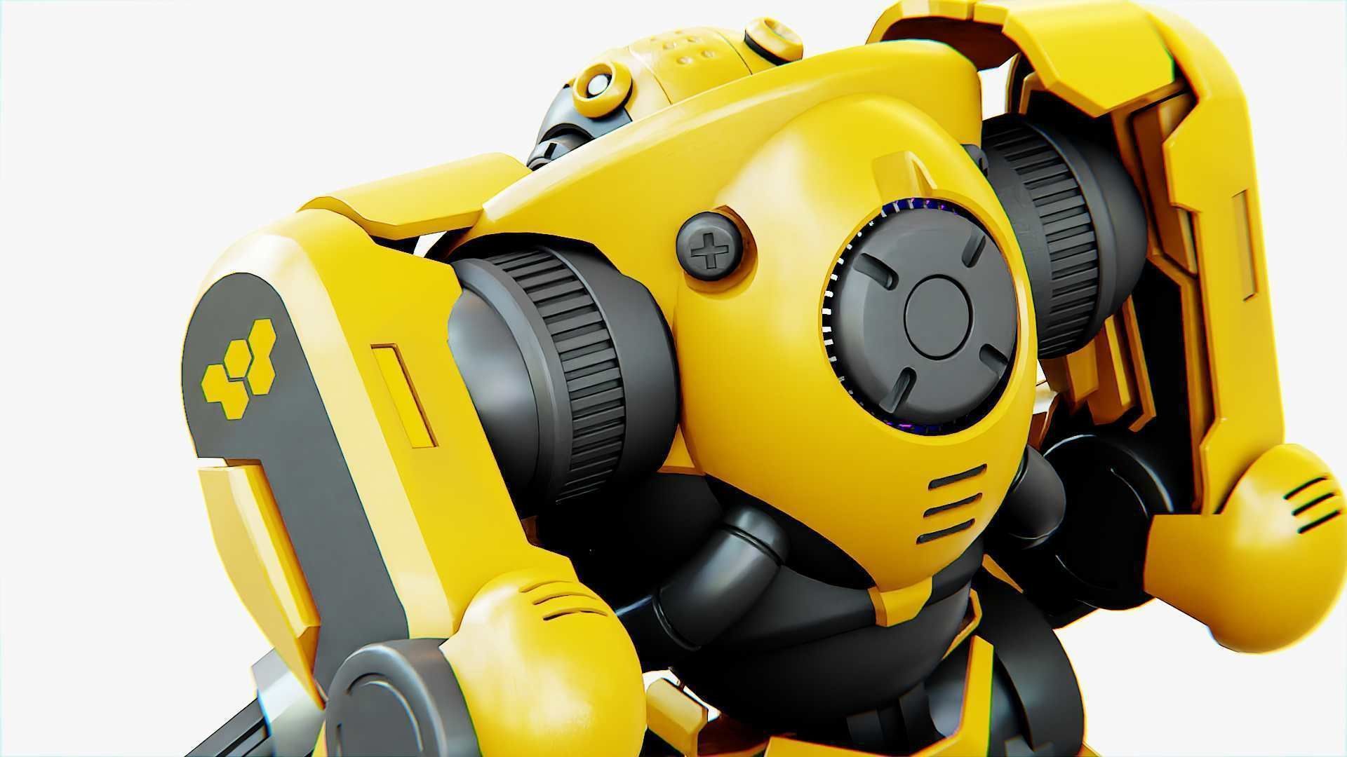 Doom Fighter V-4 Rigged for Unreal Engine - Unity - MIXAMO 3D model_17