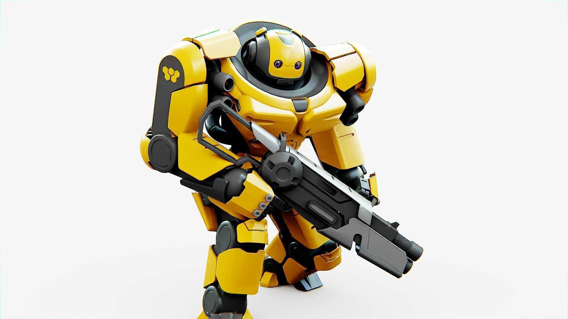 Doom Fighter V-4 Rigged for Unreal Engine - Unity - MIXAMO 3D model_14