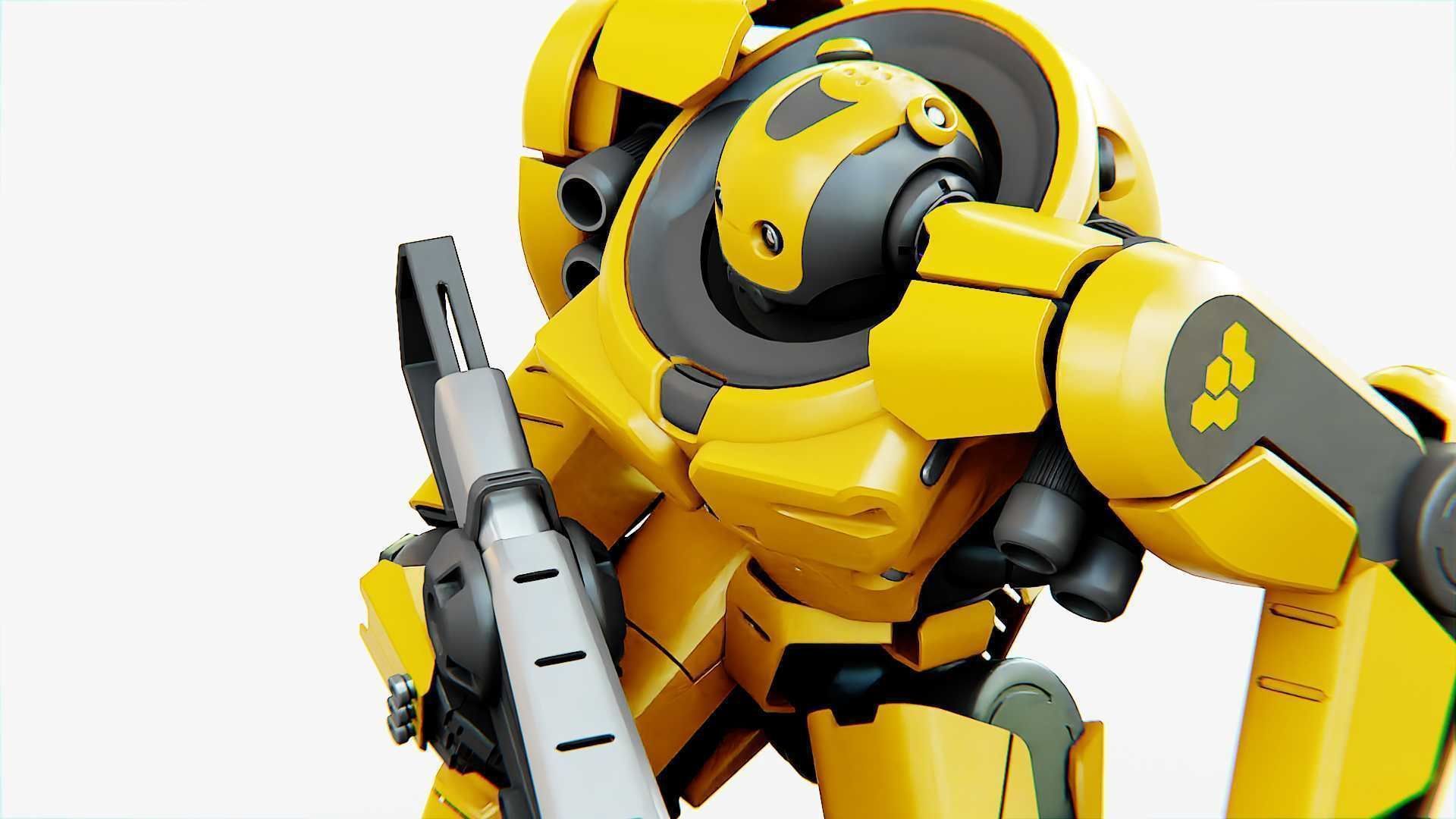 Doom Fighter V-4 Rigged for Unreal Engine - Unity - MIXAMO 3D model_16