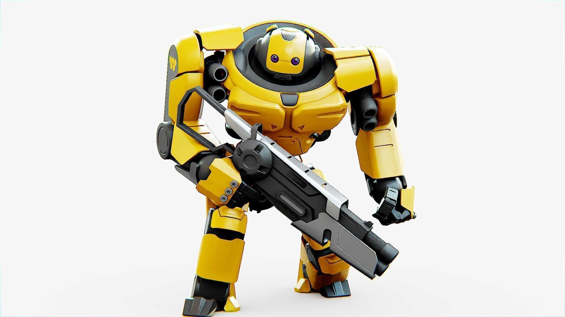 Doom Fighter V-4 Rigged for Unreal Engine - Unity - MIXAMO 3D model_15