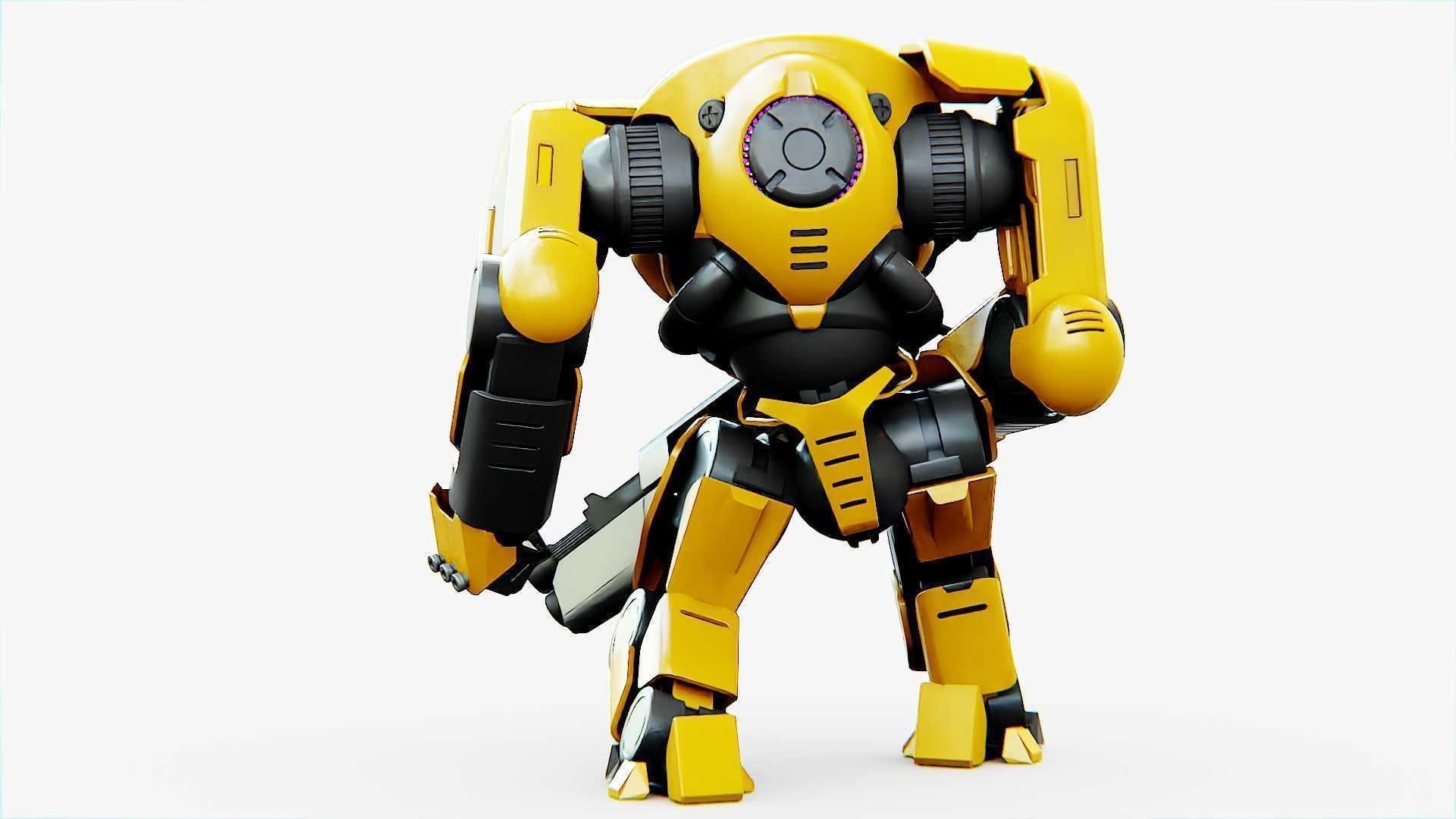 Doom Fighter V-4 Rigged for Unreal Engine - Unity - MIXAMO 3D model_10