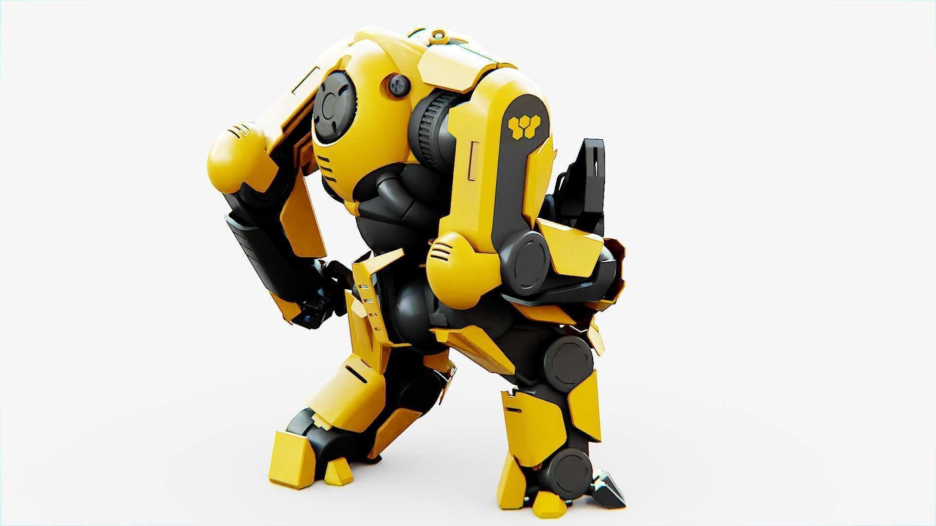 Doom Fighter V-4 Rigged for Unreal Engine - Unity - MIXAMO 3D model_12