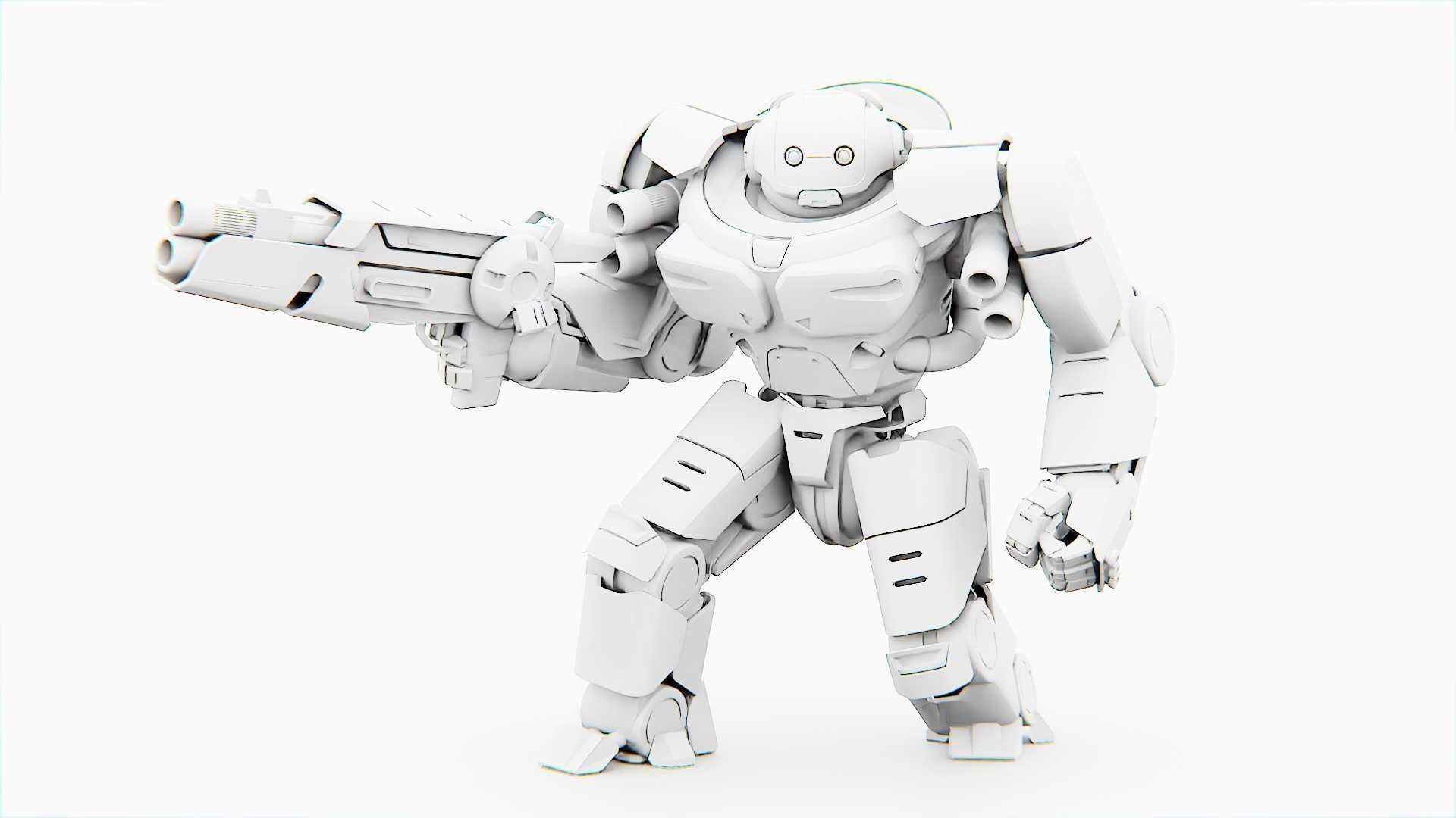 Doom Fighter V-4 Rigged for Unreal Engine - Unity - MIXAMO 3D model_31