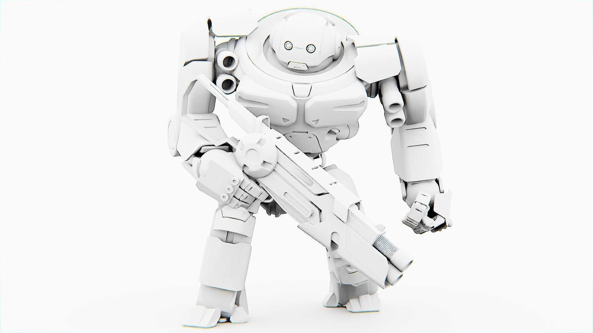 Doom Fighter V-4 Rigged for Unreal Engine - Unity - MIXAMO 3D model_34