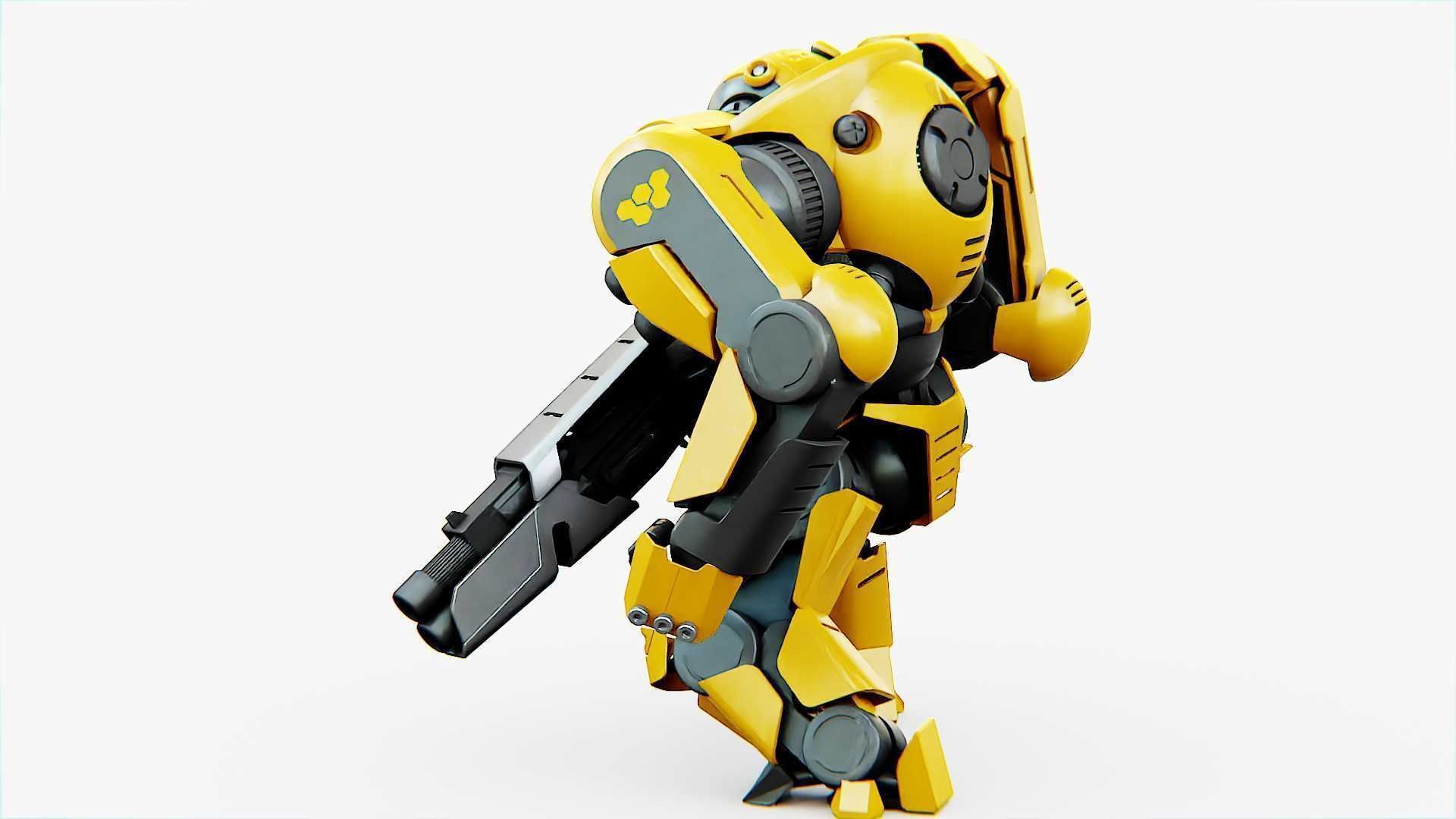 Doom Fighter V-4 Rigged for Unreal Engine - Unity - MIXAMO 3D model_8