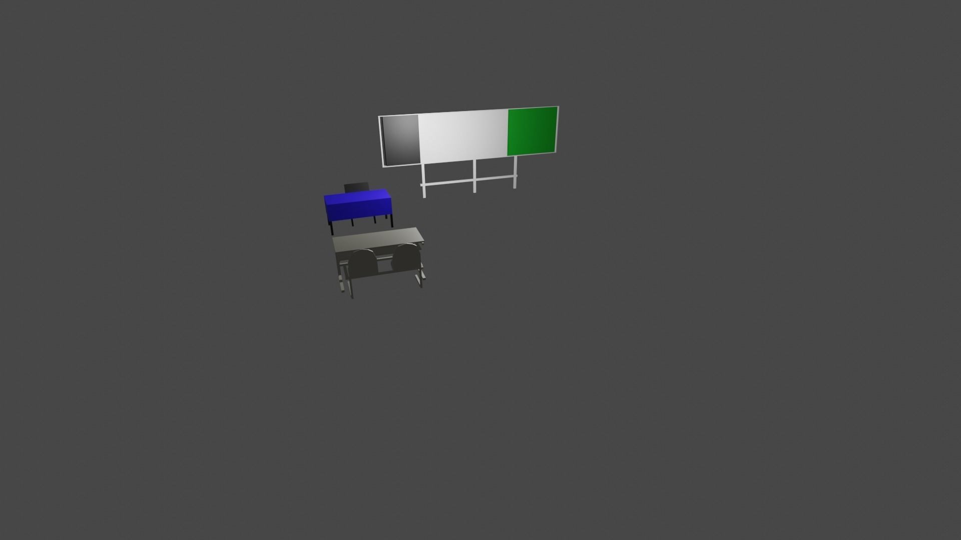 Desk and board 3D model_3