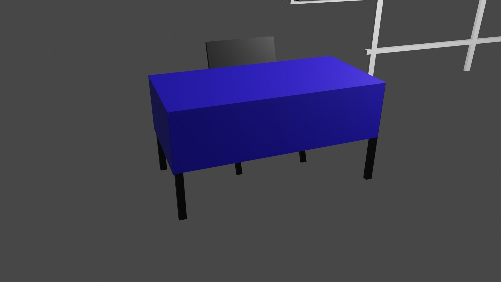 Desk and board 3D model_2
