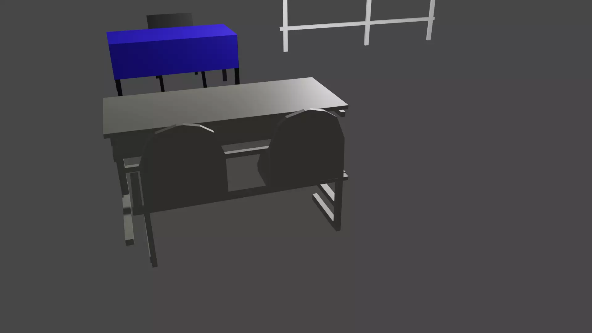 Desk and board 3D model_0