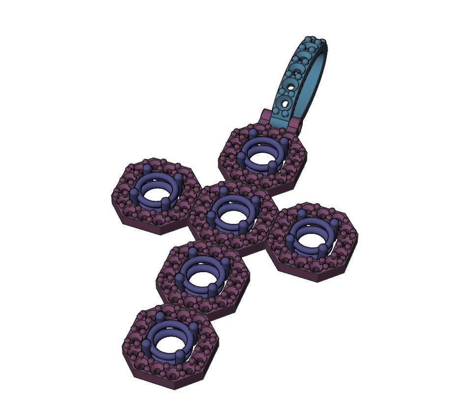 Cross Pendant  3D print model_5