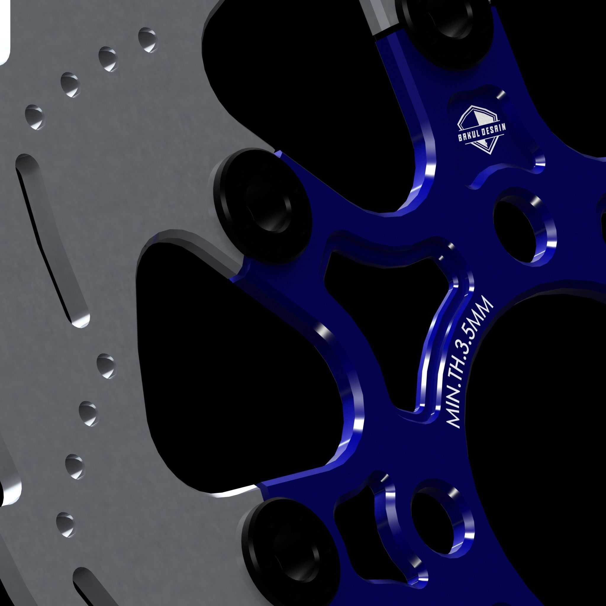 Disc Brake Floating Low-poly 3D model_3