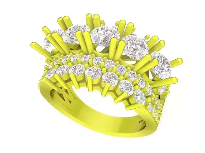 A7064 HongKong Diamond Women Ring 3D Print