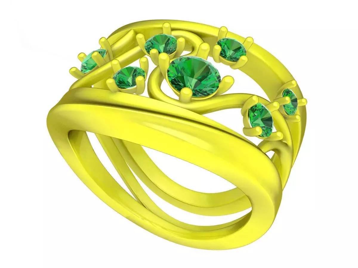 7073 non traditional diamond fashion ring for women 3D print model_0