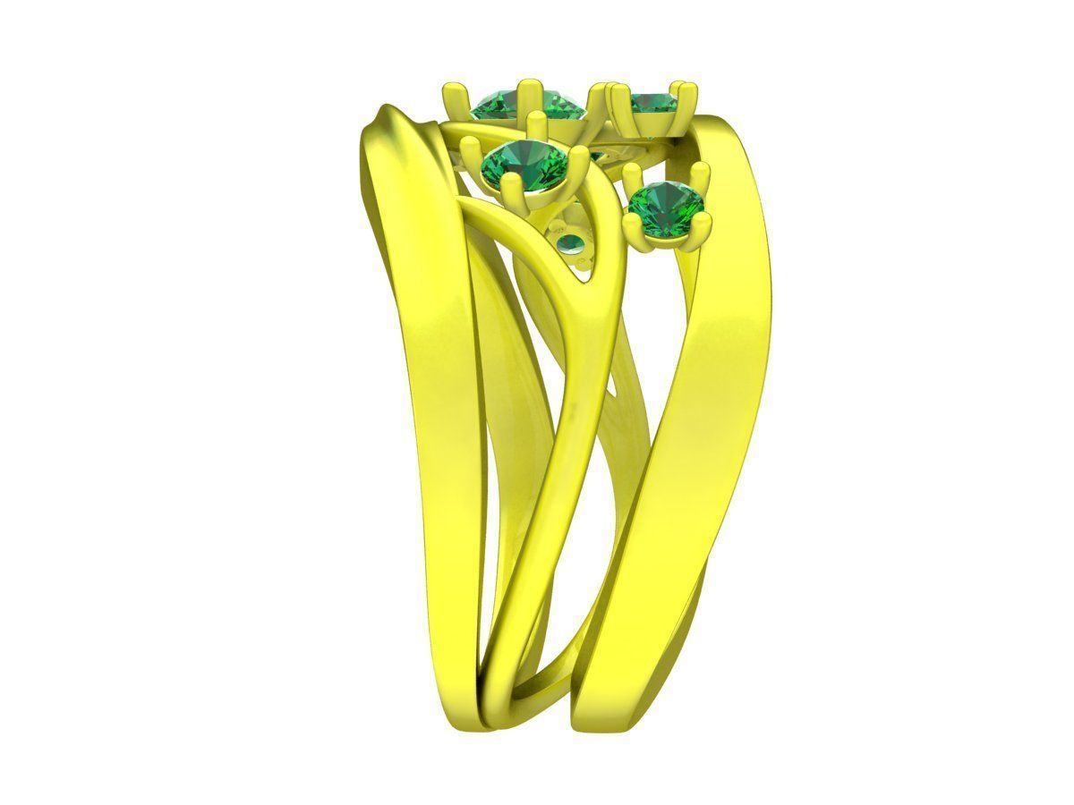 7073 non traditional diamond fashion ring for women 3D print model_3