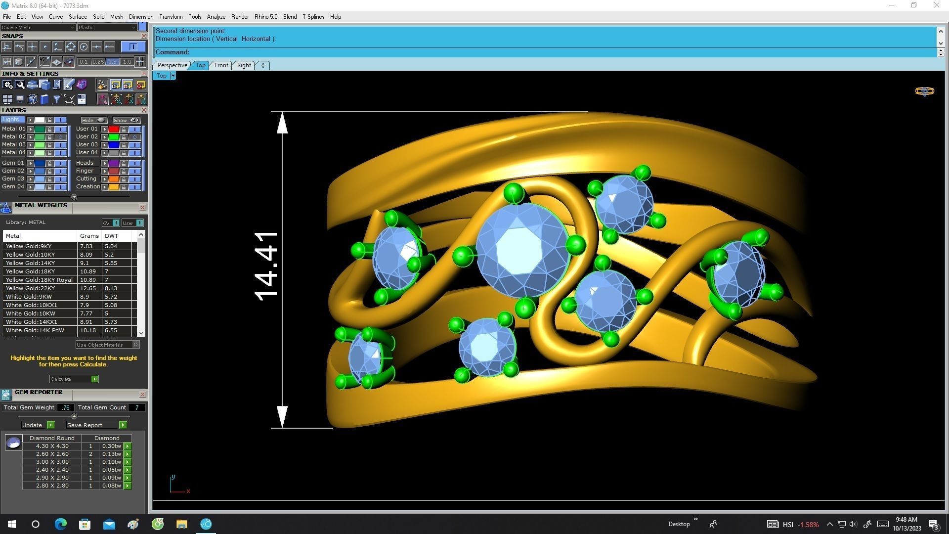 7073 non traditional diamond fashion ring for women 3D print model_5