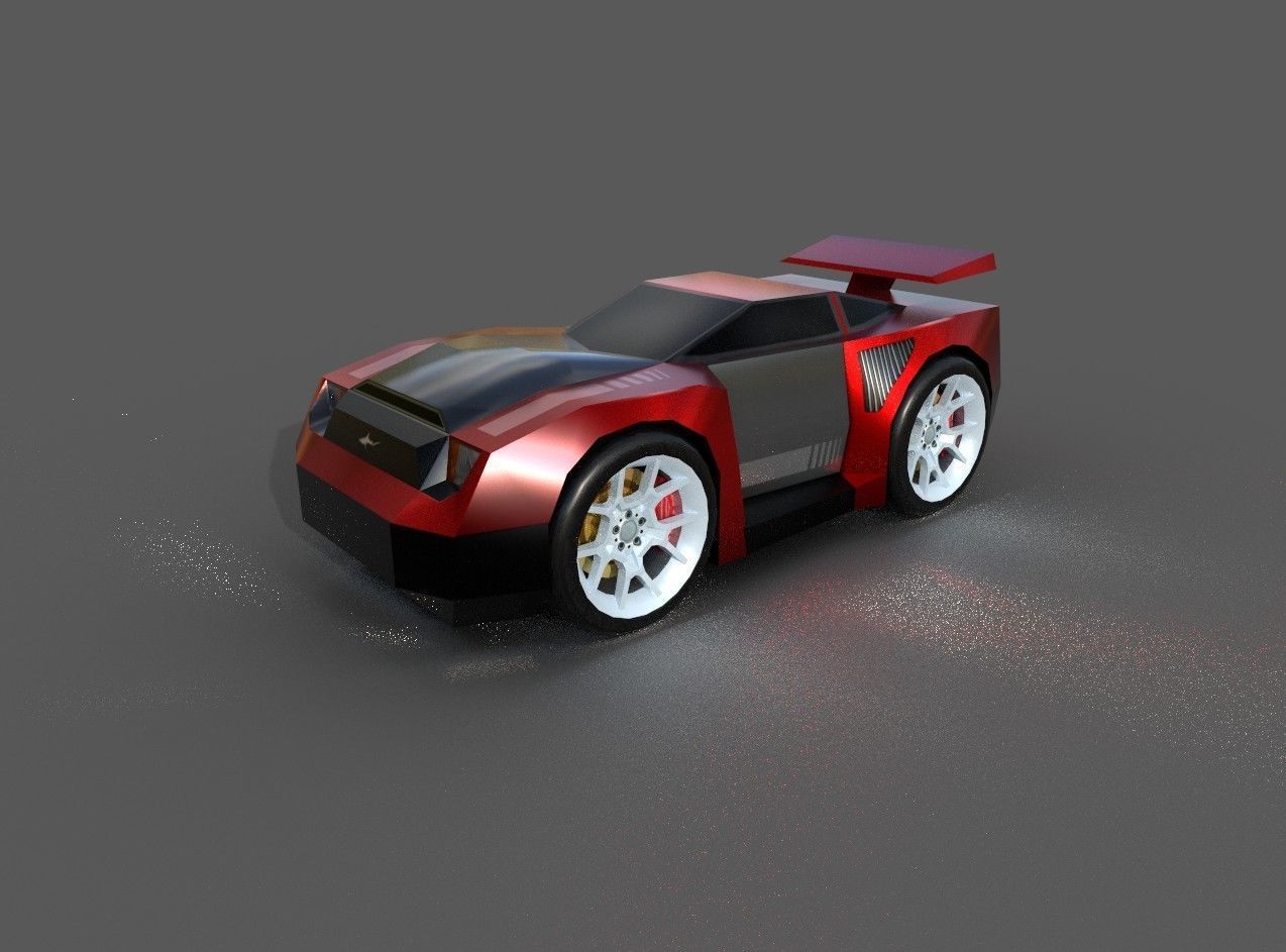 LIGHTENING CAR Low-poly 3D model_6