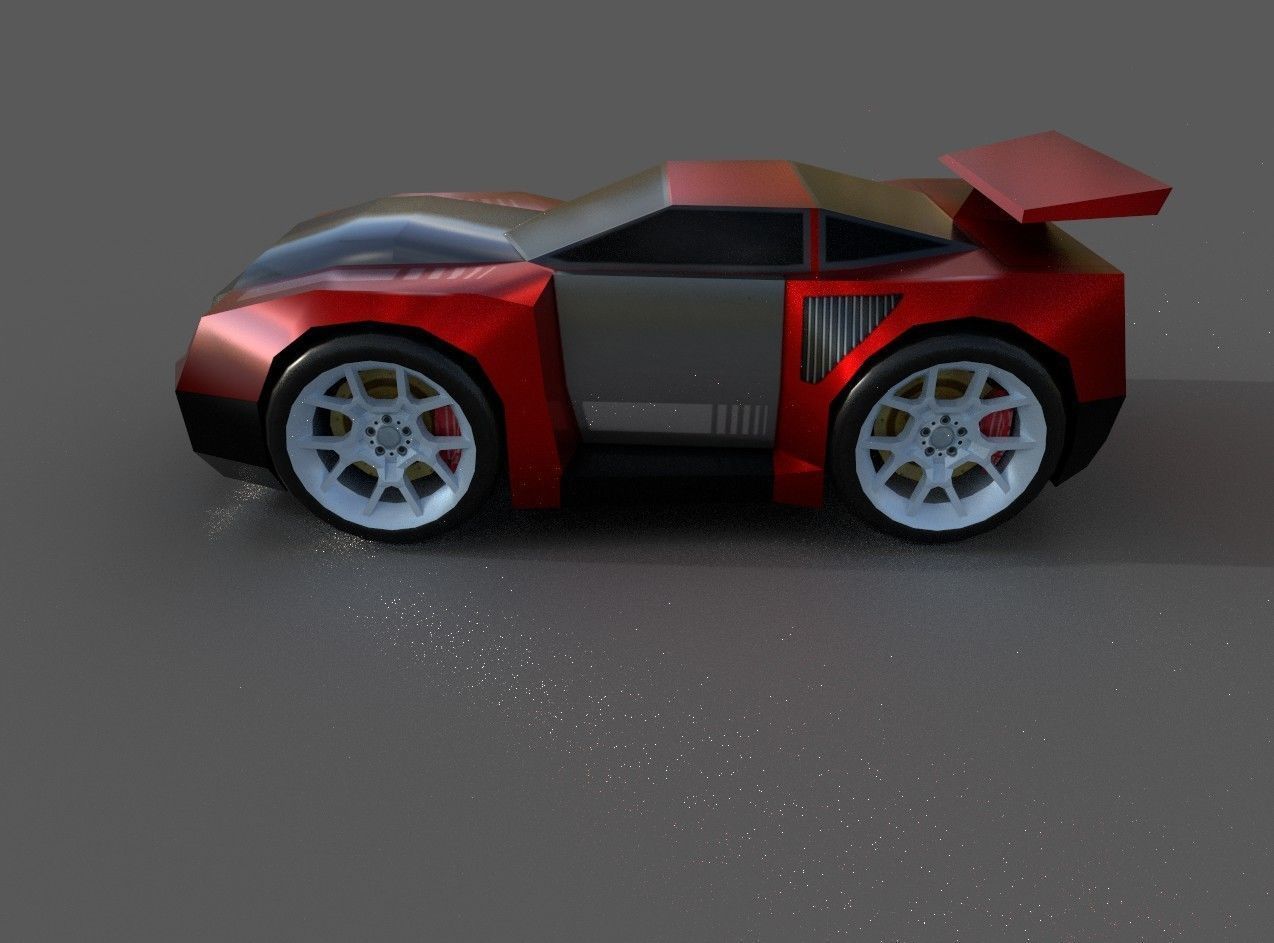 LIGHTENING CAR Low-poly 3D model_4